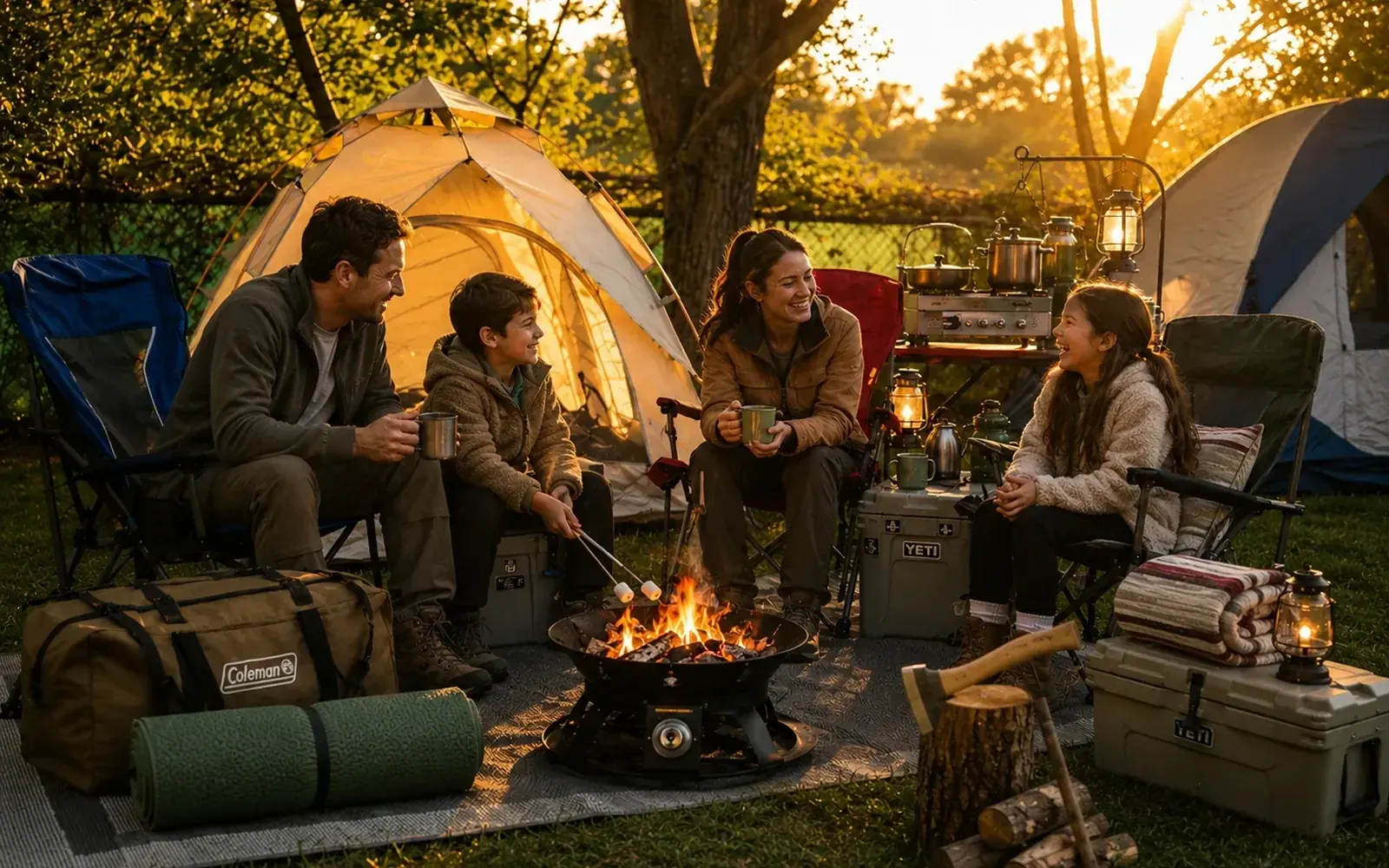 Family camping scene used as the Utah Camping Gear Rentals case study hero image
