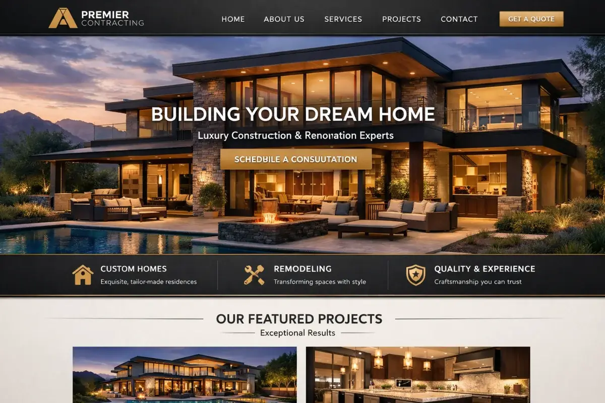 Luxury contractor website example