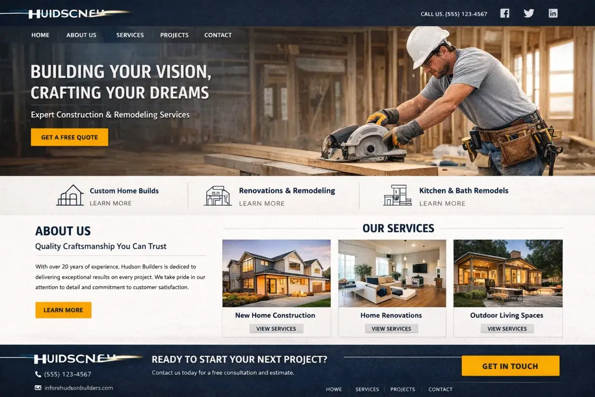Utah small business website example with a clean local-service homepage structure