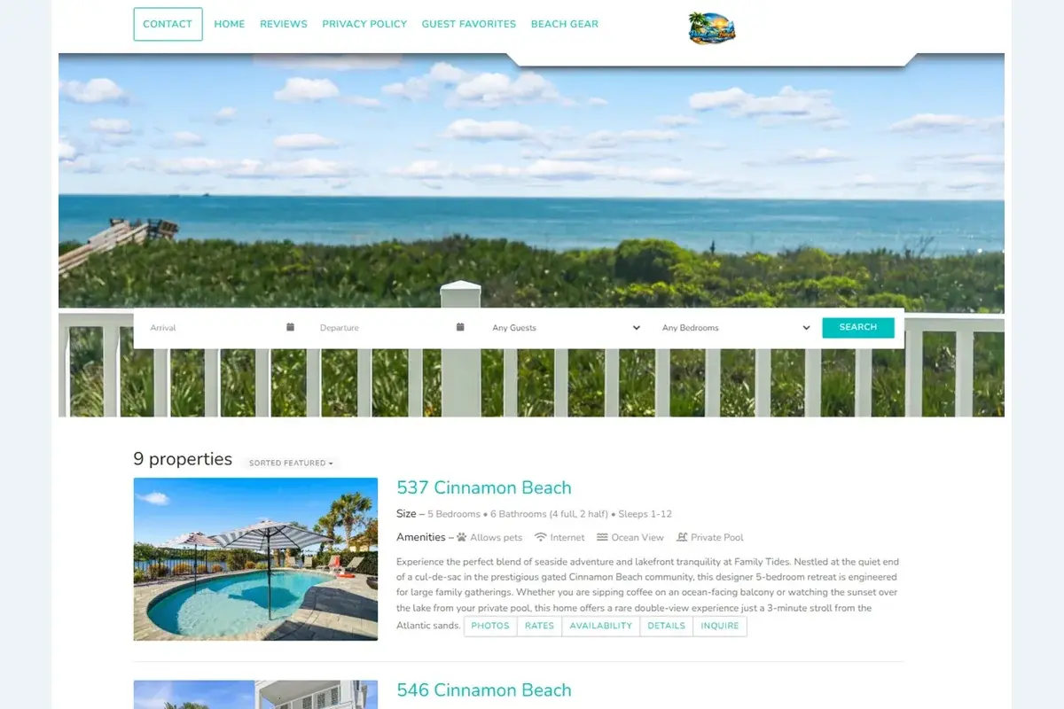 Utah small business website example with a polished hospitality layout