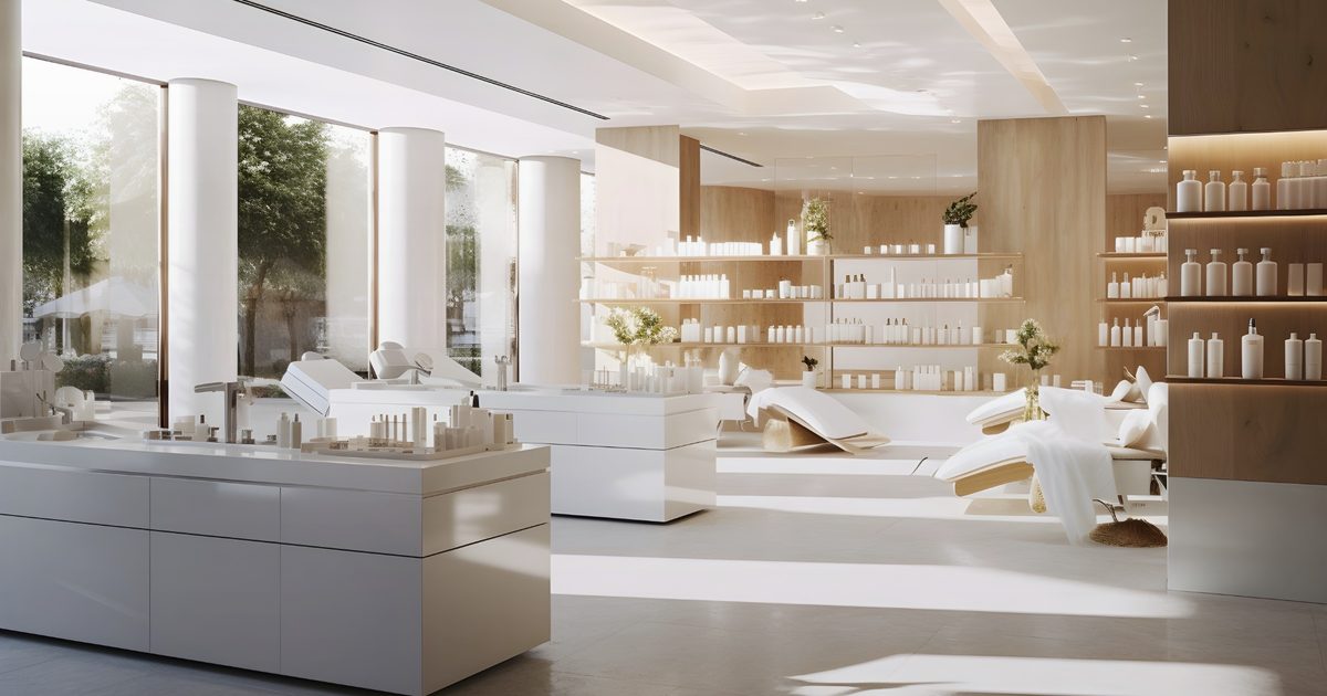 Med spa website design example with a clean luxury hero image